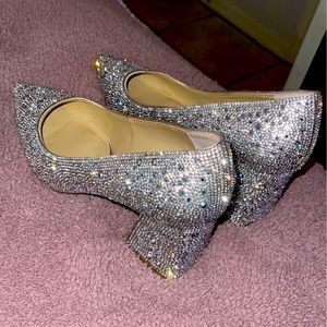 Betsey Johnson Crystal block Heel Pump